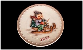 M. J. Hummel 5th Annual Plate, Date 1975 ' Ride Into Christmas ' Number 268. Hand Painted and Hand