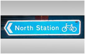 Aluminium Street Sign North Station, Length 44 Inches