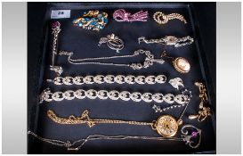 A Good Collection Of Vintage Costume Jewellery, 16 items in total.