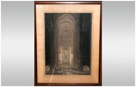 A.C Webb Large Interior Of A Chuch with high alter, arched ceilings of great height. Charcoal