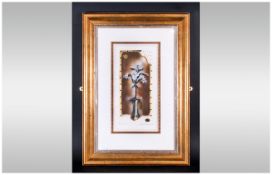 Kevin Blackburn Mixed Media and Artist Signed Art Work. Title ' Fleur I ' 27 x 19.5 Inches