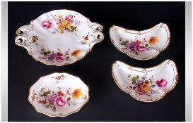 Royal Crown Derby Set of 4 Pin Dishes ' Derby Posies ' Pattern. Dates 1970-1972. All Pieces are In