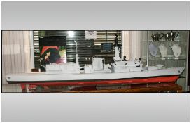 Military Interest Scratch Built Scale Model, Royal Navy HMS Lancaster Type 23, Made By Local