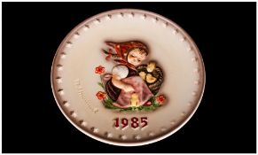 M. J. Hummel 15th Annual Plate, Date 1985 ' Chick Girl ' Number 278. Hand Painted and Hand