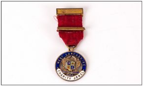 Royal Masonic Hospital Silver Gilt and Enamel West Lancashire Charity Jewel. Hallmark Birmingham