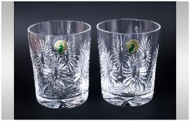 Waterford The Millennium Collection - Very Fine Cut Crystal Pair of ' Health ' Toasting Double,