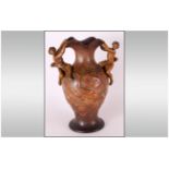 Goldscheider Art Nouveau Terracotta Vase, signed Kinsburger, the ovoid body decorated with a nude