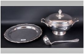 Lidded Soup Tureen, Ladle & Underplated Dish, (4)