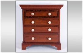 Miniature Chest Of Drawers, Mahogany. 19th Century