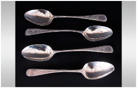 George III and William IV Silver Teaspoons, 4 in total; 1.Peter, Anne and William Bateman,