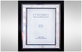 Mother Of Pearl & Silvered Metal Photograph Frame in original box from White & Co London. Photo size