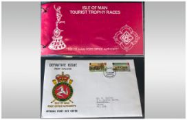 Three Cover Albums Containing Matching Presentation Packs And First Day Covers from the Isle Of Man.