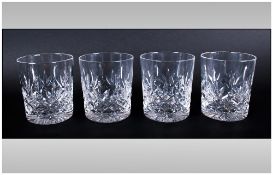 Waterford Cut Crystal Boxed Set of Four Taurus Tumblers from the Nocturne Collection, all in