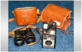 Military Interest Pair Of Military Issue Field Binoculars 2.5x50 10 Inch Fields Marked 4409