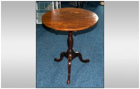Georgian Mahogany Round Snap Top Side Table of Small Size, with a Turned Central Column, Supported