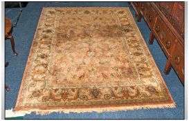 Royal Agra Oriental Carpet In Pastel Golden Hues, 170x240cm