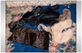 Collection Of Fur Items Including Mink Tie/Tippet, ermine stole etc.