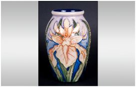 Moorcroft Tubelined & Numbered Edition Small Vase, 'Water Lillies', Yellow colourway. 4.25'' in