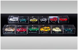 Cararama Hongwell Die Cast Miniatures,  1.72 Scale Model Cars, Complete with Cased Stands ( 12 )