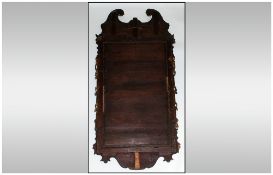 George III Walnut Mirror With Carved & Gilded Applied Decorations Of The Period, with carved tassels
