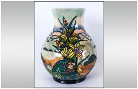 Moorcroft Large Globual Shaped Vase ' Islay ' Design. Designer Rachael Bishop. Date 1998, Height 9.5