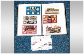 Railway Interest, An Album Containing A Quantity Of Postcards Showing Locomotives Together With