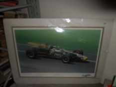 Limited Edition Jim Clark In His Lotus Ford 38. Pencil signed 249/250