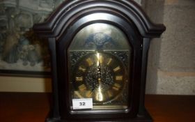 Black Wooden Cased Mantle Clock