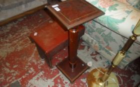 Leather Topped Low Seated Stool/Foot Rest