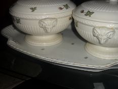 Two Ceramic Serving Bowls on a Ceramic Serving Tray.