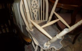 Pair Of White Painted Wooden Dining Chairs