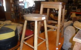 Two Antique Kitchen Stools