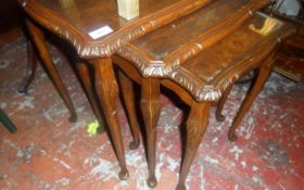 Dark wooden Glass Topped Nest Of Tables