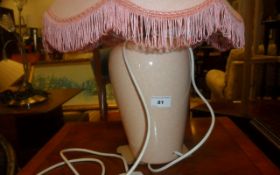 Pink Ceramic Lamp Base with matching shade