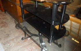 Black Glass Entertainment Stand