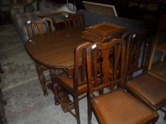 Wooden Table With Six Chairs & 3 Spare Seats