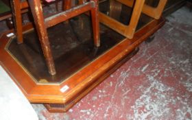 Wooden Framed Glass Top Table