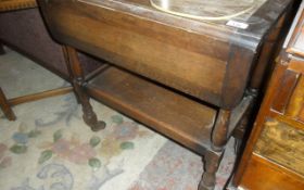 Folding Wooden Table Topped Trolley