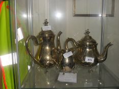 Metal Teapot, Metal Coffee Pot, Metal Milk jug ( Possibly Silver Plated )