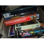 Box of Assorted Children's Games and Jigsaws.