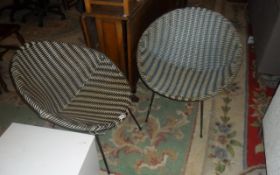 Pair Of Plastic Wicker Style Chairs