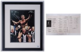 Signed Boxing Coloured Photograph of Joe Calzaghe, With Certification to the Verso. Sporting Image