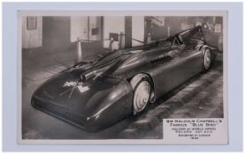 Rare Photo Postcard of Sir Malcolm Campbells Famous Blue Bird, Holder of World Speed Record 301 mph.