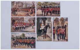 Set of 6 Tucks Postcards In Original Paper Envelope, The Military In London, Series No3546. Oilettes