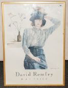 Coloured Print By David Remery, Signed and Dated 1980. Titled ' Hat Trick ' Framed and Glazed.