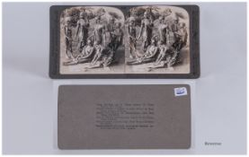 Rare Photographic Stereoscope Slide, African Interest. Grinding Corn, Kikuyu Women Decorated with