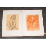 2 Original Pastel Drawings by Hungarian Artist Jean. Georges Simon ( 1894 to 1968 ) 1. Signed and