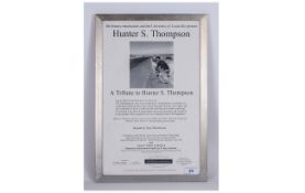 Hunter S. Thompson Poster. A Tribute to Hunter. S. Thompson. ( Fear and Loathing In Las. Vegas )