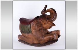 Wooden Novelty Elephant Rocking Chair Seat