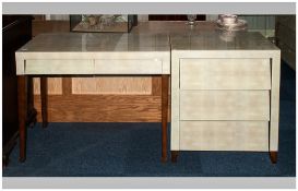 Contemporary Designer Two Drawer Desk/Unit 39¾ x 18 x 30 Inches And Three Drawer Chest Of Drawers